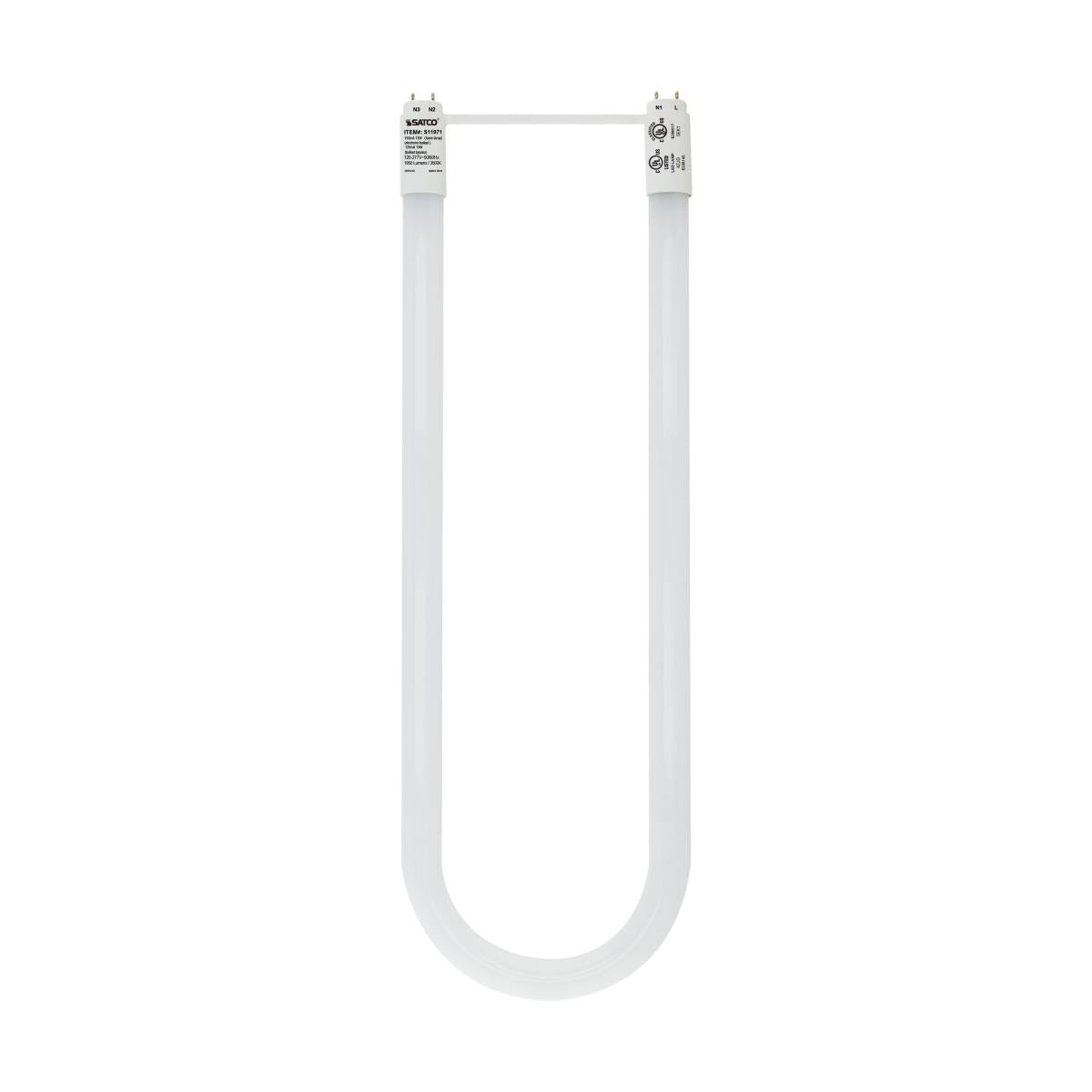 Satco S11971 13 Watt T8 U-Bend LED 3500K Type A/B Ballast Dependent or Ballast Bypass Single or Double Ended Wiring