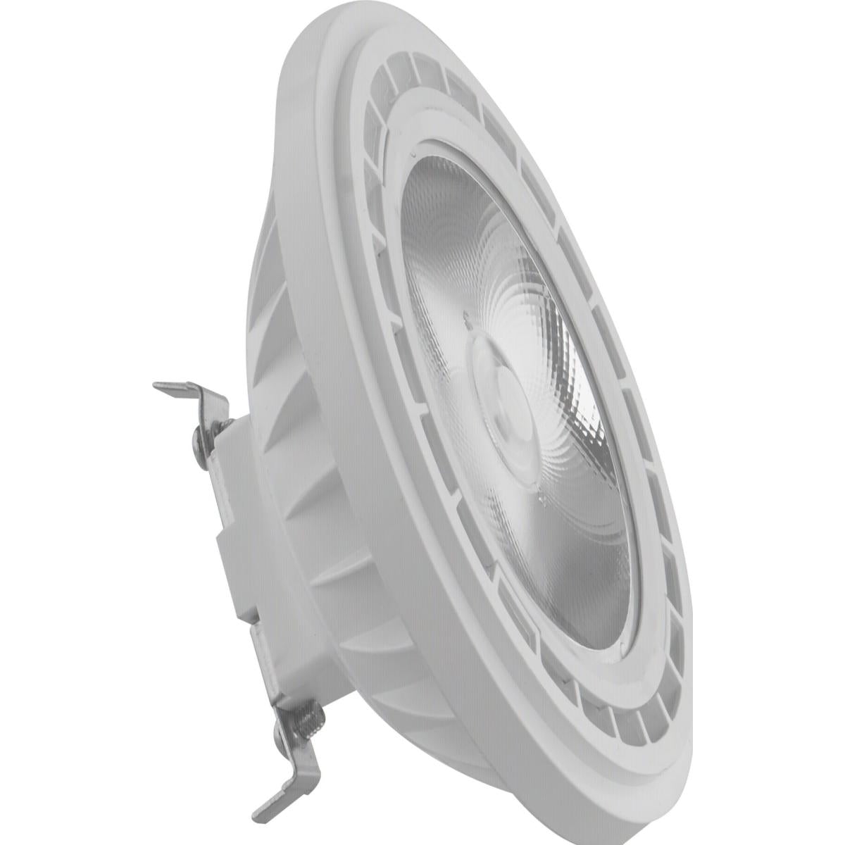 Satco S12247 12 Watt AR111 COB LED 900 Lumens G53 Base 80 CRI 3000K 12 Volt 36 Degree Floodlight Bulb