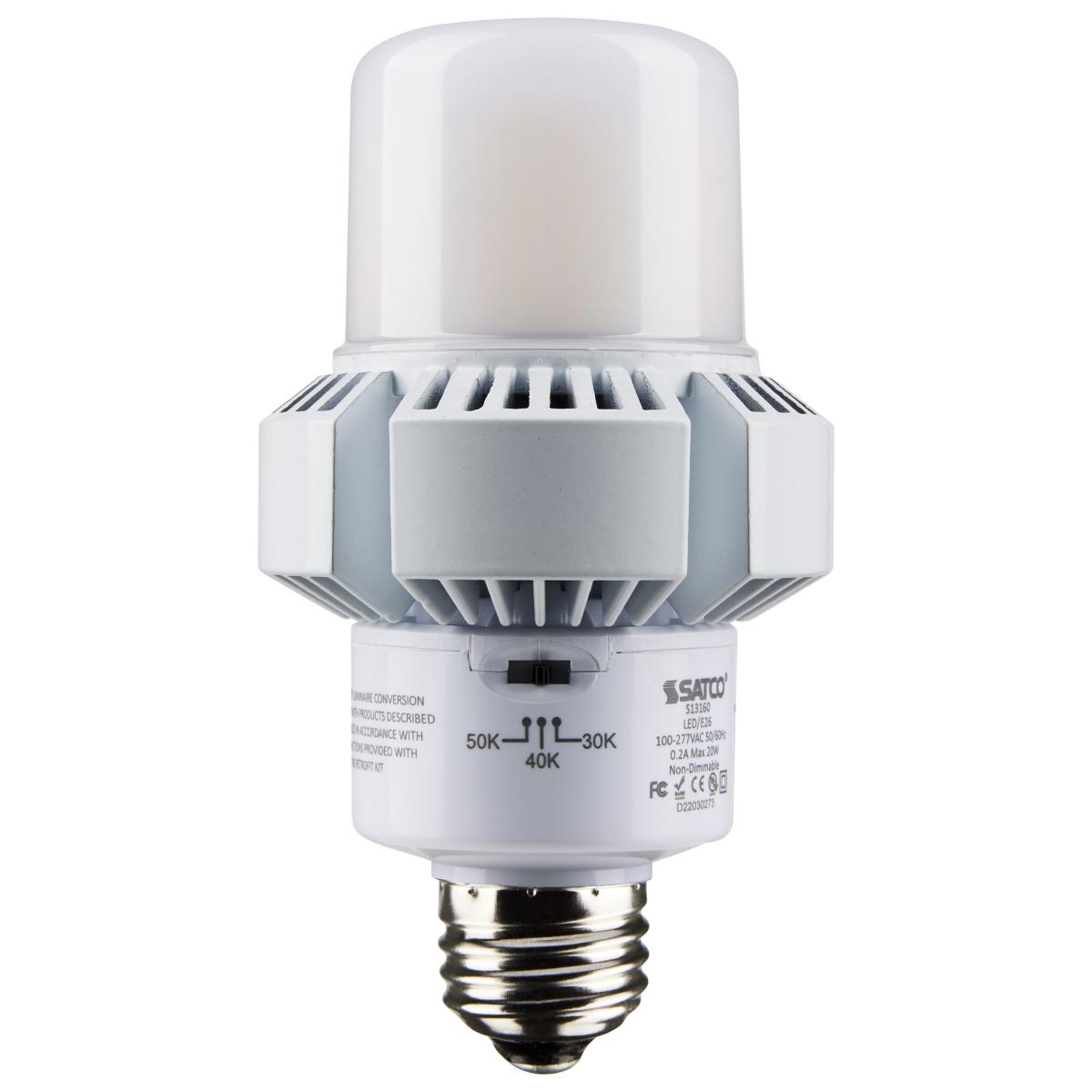 Satco S13161 25 Watt; A-Plus 23; LED; CCT Selectable 3K/4K/5K; Medium base; 100-277 Volt; ColorQuick Technology