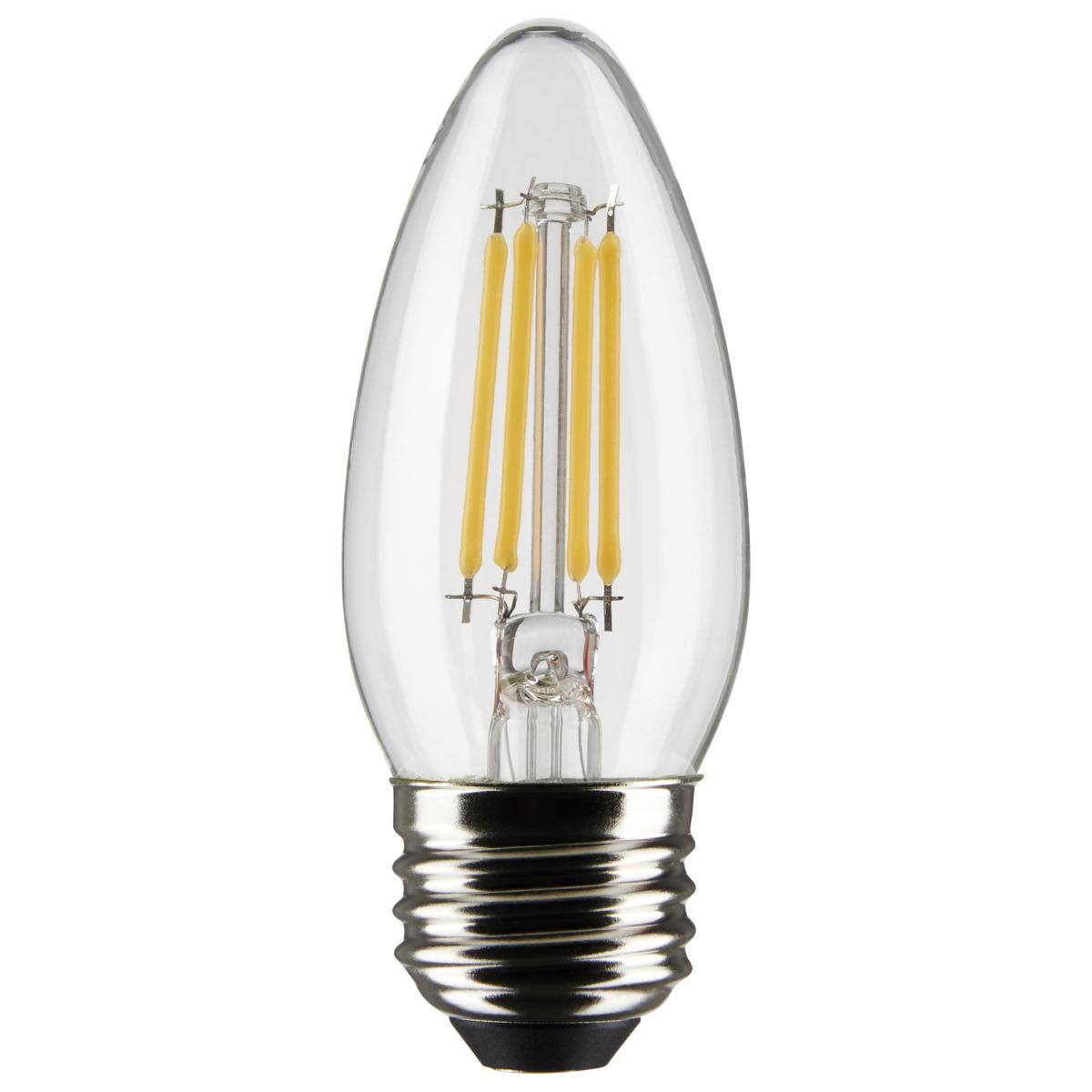Satco S21290 5.5 Watt B11 LED; Clear; Medium base; 90 CRI; 2700K; 120 Volt