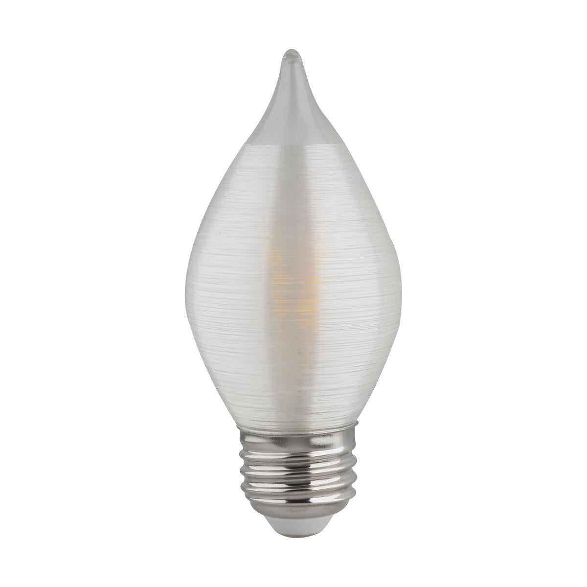 Satco S23413 4 Watt C15 LED Satin Spun Clear Medium base 2700K 300 Lumens 120 Volt