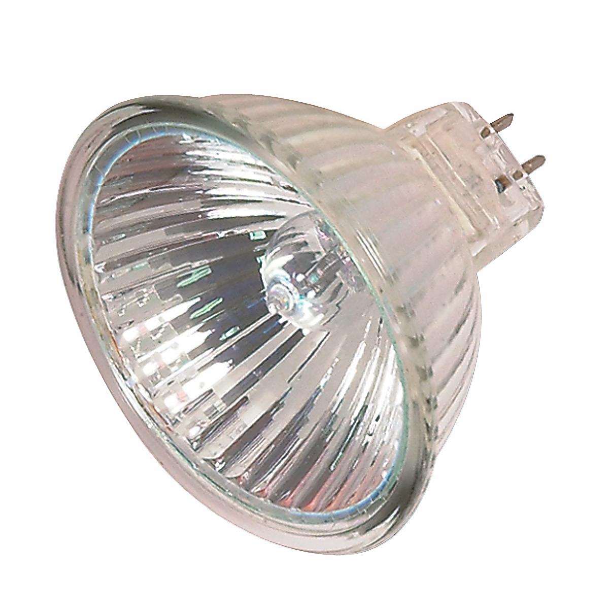 Satco S2633 20 Watt Halogen MR16 4000 Average rated hours Miniature 2 Pin Round base 12 Volt