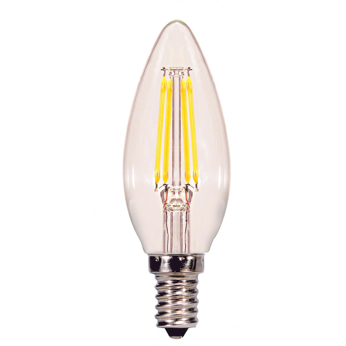 Replacement for Satco S29866 4 Watt B11 LED Clear Candelabra base 5000K 350 Lumens 120 Volt - NOW S21268