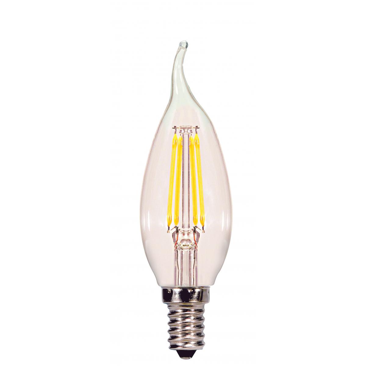 Replacement for Satco S29891 4 Watt CA11 LED Clear Candelabra base 3000K 350 Lumens 120 Volt - NOW S21297