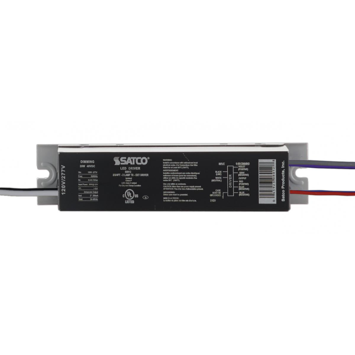 Satco S8012 External Driver for 2 - 3FT/4FT T8 Lamps