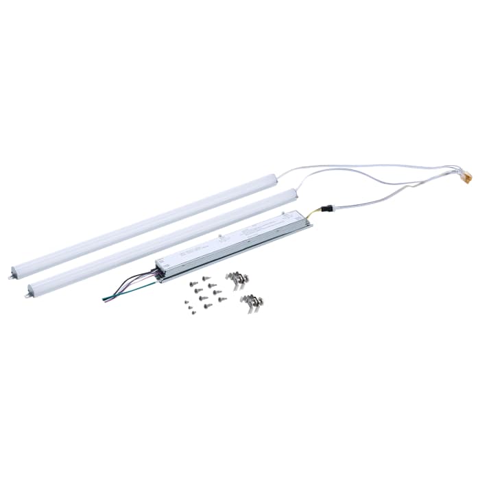Satco 65-1330 40W/35W/30W/25W/20W Wattage Selectable LED Light Bar Retrofit Kit  3000K/3500K/4000K/5000K/6500K CCT Selectable  2-Bars  2 Feet  120-277 Volt  Silver Finish