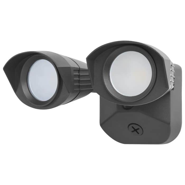 Satco 65-1404 20 Watt LED Dual Head Security Flood Light  7.64 x 7.05 x 4.65  80 CRI  3000K/4000K/5000K CCT  Black Finish  Wet Location Rated