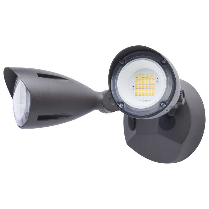 Satco 65-1412 20 Watt LED Dual Head Security Flood Light 80 CRI  3000K/4000K/5000K CCT  Bronze Finish  Wet Location Rated