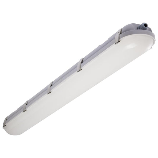 Satco 65-821R1 4 Foot Vapor Proof Linear Fixture CCT & Wattage Selectable IP65 and IK08 Rated 0-10V Dimming 120V-347V