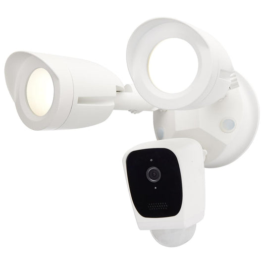 Satco 65-900R1 BULLET SEC LGT W/ CAMERA - WH Starfish; Bullet SMART Security Light w/Camera; 20 Watt; 3000K CCT; White Finish; 120-277 Volt