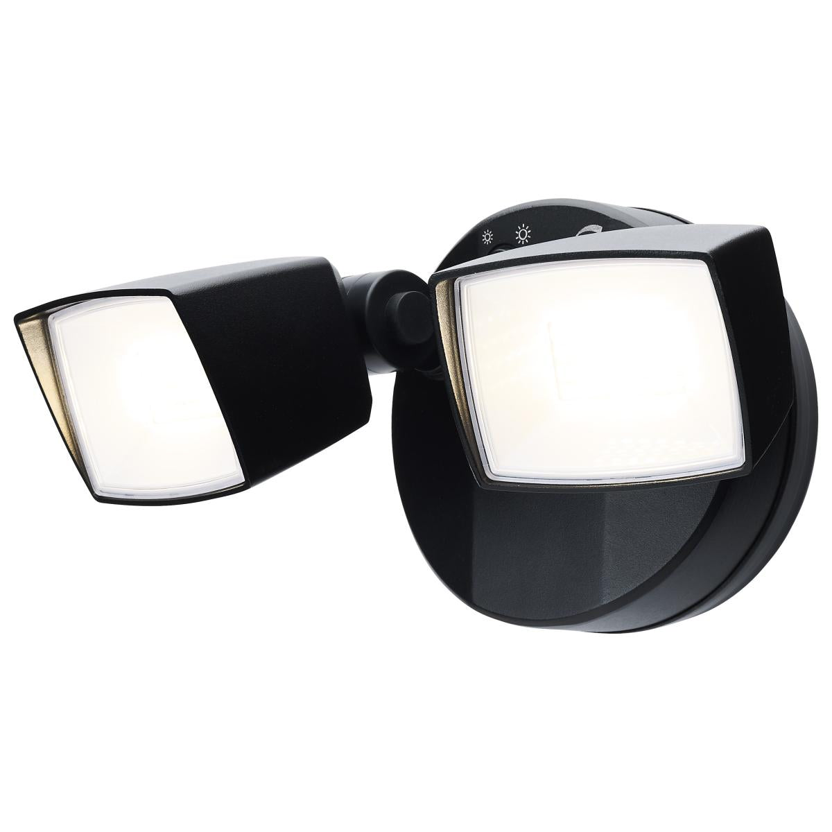 Satco 65-996 LED Security Light Dual Head Field Selectable Black Finish