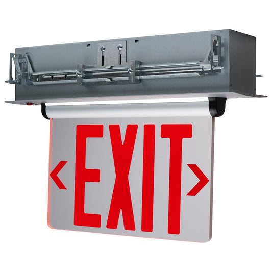 Satco 67-114 Red (Clear) Edge Lit LED Exit Sign 3.14 Watts Single Face 120V/277 Volts Clear Finish