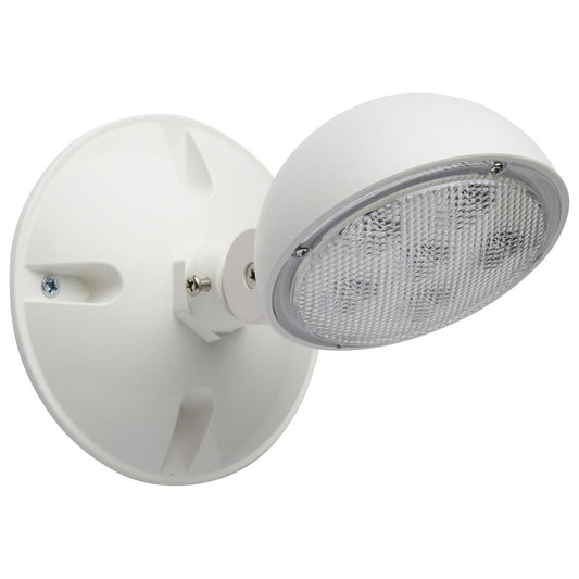 Satco 67-140 REMOTE EMERG LIGHT WP LP Remote Emergency Light; Weatherproof Low Power Single Head; 3-12V 0.75W; White Finish