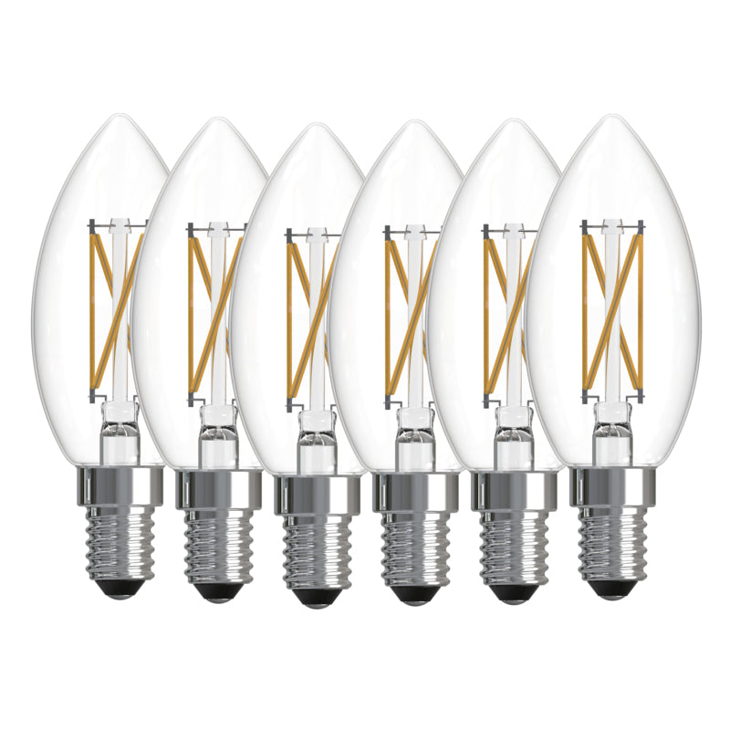 Bulbrite 776234 LED5B11/40K/FIL/D/B/2/6P 5.1W B11 E12 120V 4000K - 6 PACK