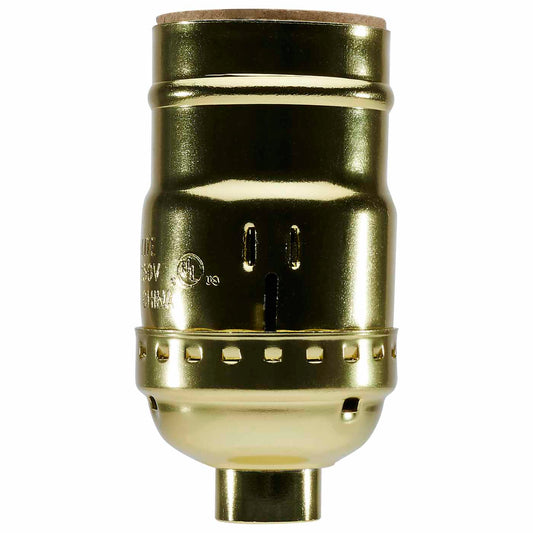 Satco 80-1669 Standard Keyless Socket 1/8 IPS Aluminum Brite Gilt Finish 660W 250V