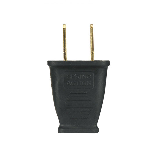 Satco 80-2408 Polarized Plug Black 2 Pole 2 Wire 15A 125V