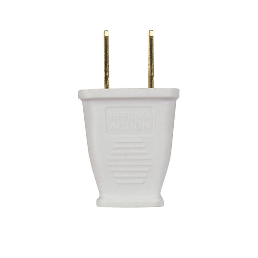 Satco 80-2410 Polarized Plug White 2 Pole 2 Wire 15A 125V