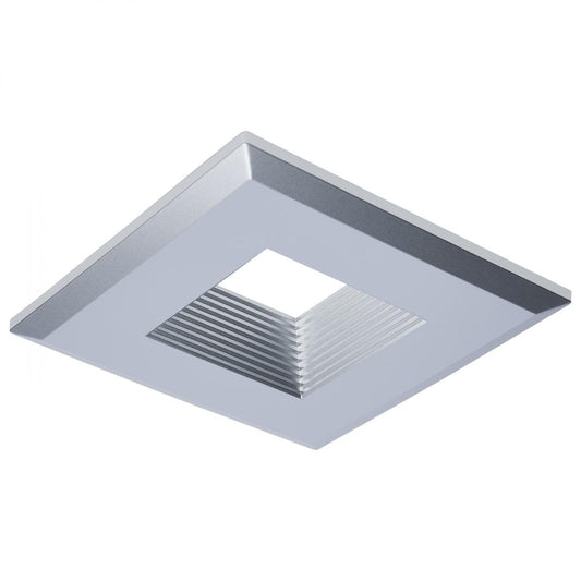 Satco 80-992 Deep Baffle Trim 4 Inch Square Brushed Nickel Finish