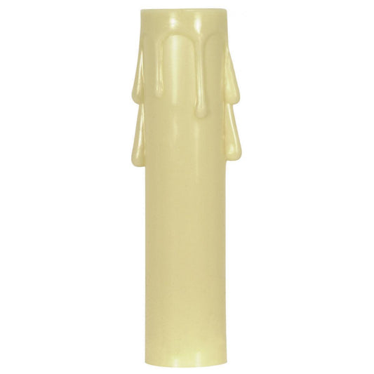 Satco 90-1261 Plastic Drip Candle Cover Ivory Plastic Drip 13/16" Inside Diameter 7/8" Outside Diameter 4" Height