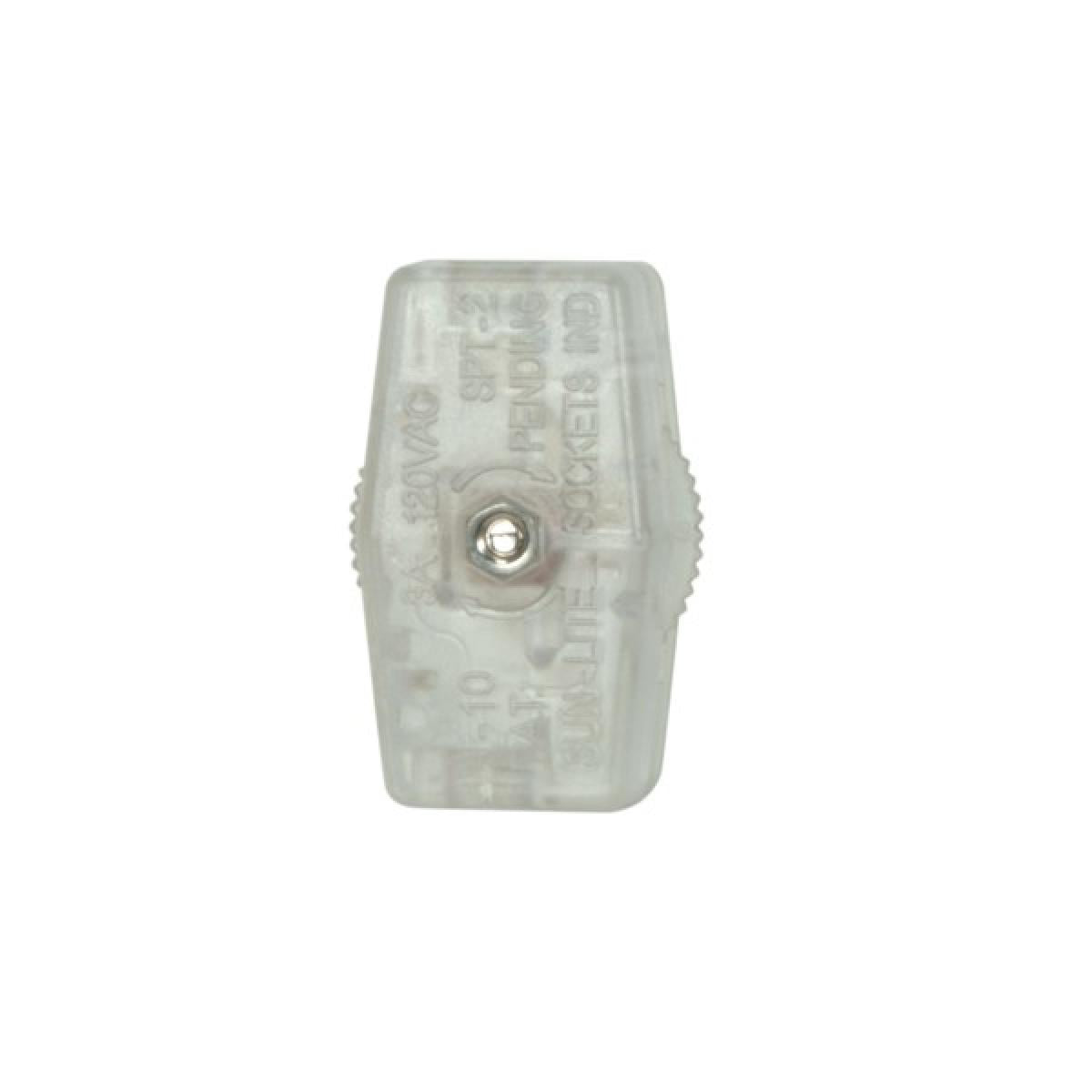 Satco 90-2427 On-Off Cord Switch For 18/2 SPT-2 6A-125V, 3A-250V, 3A-120V, 3A-125V Silver Finish