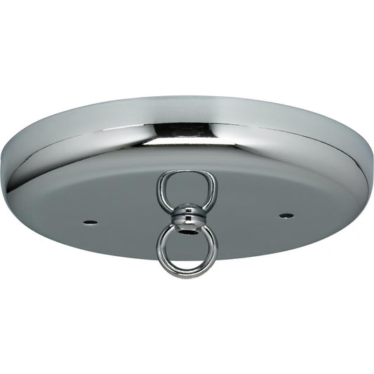 Satco 90-891 Contemporary Canopy Kit Chrome Finish 5" Diameter 7/16" Center Hole 2-8/32 Bar Holes Includes Hardware 10lbs Max