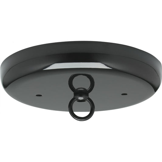 Satco 90-893 Contemporary Canopy Kit Black Finish 5" Diameter 7/16" Center Hole 2-8/32 Bar Holes Includes Hardware 10lbs Max