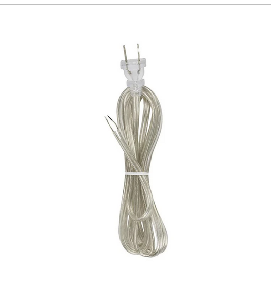 Satco 80-2372 Cord Set Silver 8 Foot With Warning Label