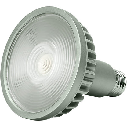 Angled front view of Soraa SP30L-14-25D-830-H1 BRILLIANT PAR30 Long Neck E26 120V LED lamp, 13.7W, 25 degree, 3000K
