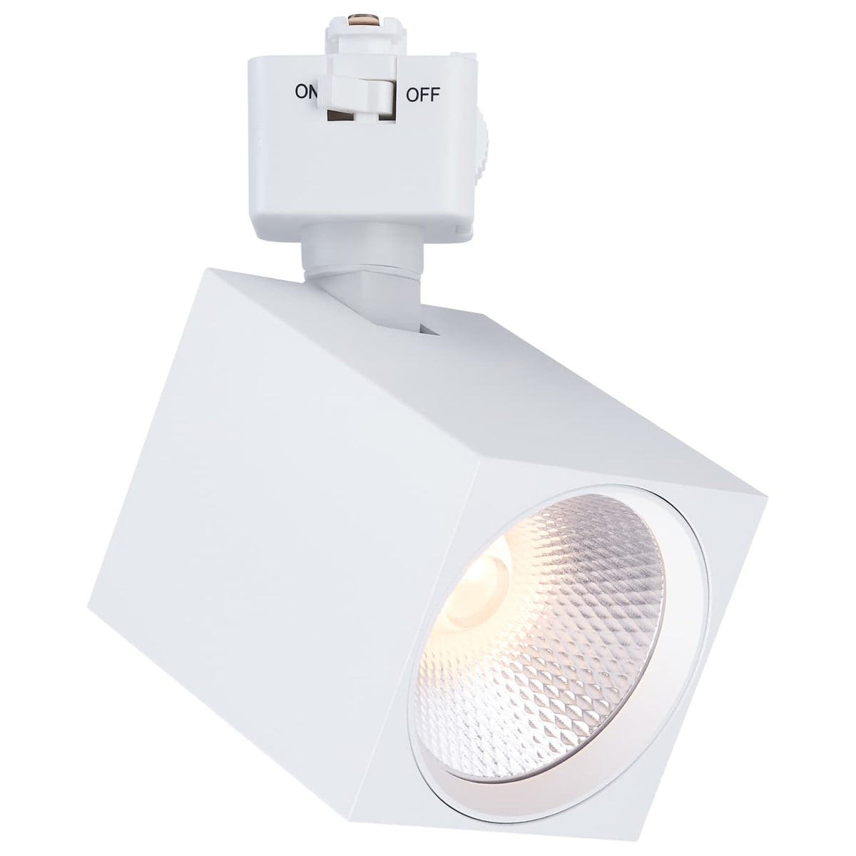Satco JH5051 8 Watt LED Track Head  2700K/3000K/3500K/4000K/5000K CCT Selectable  Dim to Warm  J Style  36 Degree Beam Angle  120 Volt  White  Square