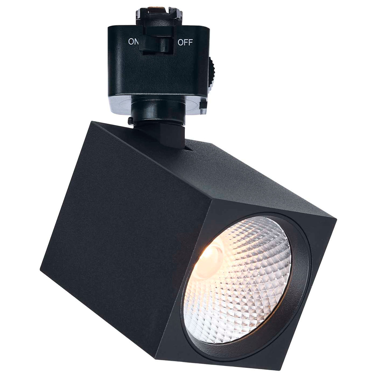 Satco JH5052 8 Watt LED Track Head  2700K/3000K/3500K/4000K/5000K CCT Selectable  Dim to Warm  J Style  36 Degree Beam Angle  120 Volt  Black  Square