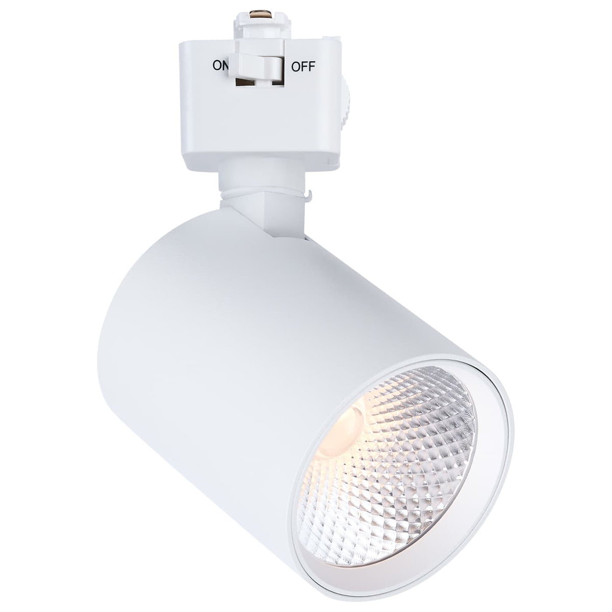 Satco JH5061 8 Watt LED Track Head  2700K/3000K/3500K/4000K/5000K CCT Selectable  Dim to Warm  J Style  36 Degree Beam Angle  120 Volt  White  Round