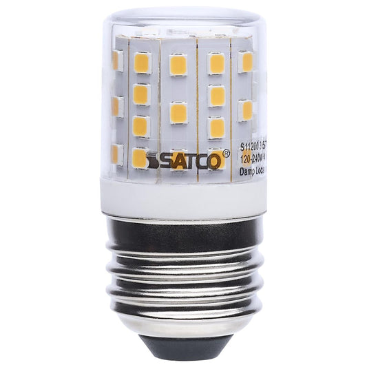 Satco S11200 3.5T14/CL/930/120-240V/E26/CD 3.5 Watt T14 LED; 3000K CCT; Medium Base; Clear Finish; Appliance Lamp; 120-240 Volt