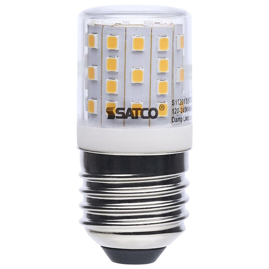 Satco S11201 3.5T14/CL/930/120-240V/E27/CD 3.5 Watt T14 LED; 3000K CCT; European Medium Base; Clear Finish; Appliance Lamp; 120-240 Volt