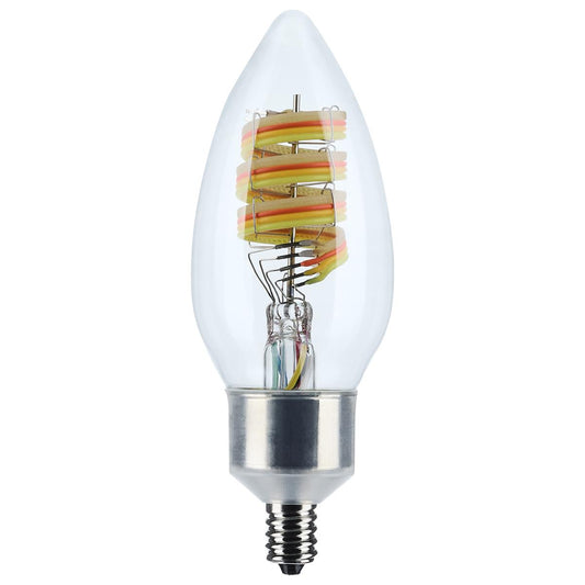 Satco S11242 B11/4W/LED/RGBTW/CL/E12 4 Watt; B11 LED; 2700K-5000K RGB/Tunable White; Starfish IOT; Clear; Candelabra Base; 120 Volt