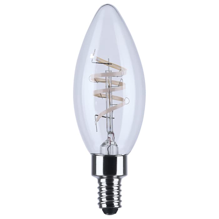 Satco S11525R1 4B11/CL/LED-GF/COIL/927/E12 4 Watt B11 LED Reminiscent Flex Gray Coil Filament E12 Base 2700K 120 Volt