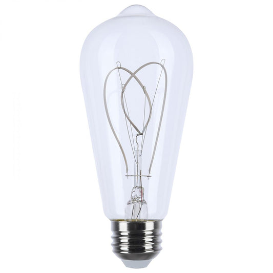 Satco S11527 6 Watt LED Reminiscent Flex Gray Filament ST19 Loop Medium Base 2700K CCT Clear 120 Volt