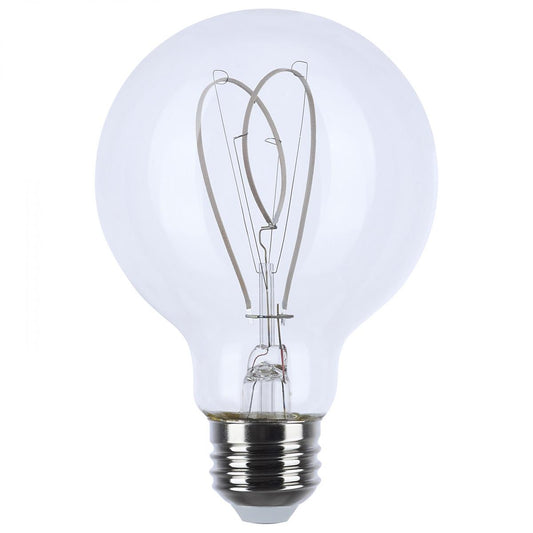 Satco S11528 6 Watt LED Reminiscent Flex Gray Filament G25 Loop Medium Base 2700K CCT Clear 120 Volt
