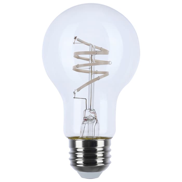 Satco S11530 6A19/CL/LED-GF/COIL/930/E26 6 Watt A19 LED Reminiscent Flex Gray Coil Filament E26 3000K 120 Volt