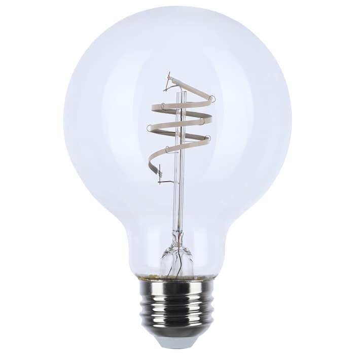 Satco S11531 6G25/CL/LED-GF/COIL/930/E26 6 Watt G25 LED Reminiscent Flex Gray Coil Filament E26 3000K 120 Volt