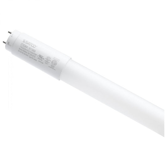 Satco S11660 7 Watt T8 LED 24 Inch 30K/35K/40K/50K/65K CCT Selectable Medium Bi Pin Base Type B Ballast Bypass 120-277 Volt Frost Finish