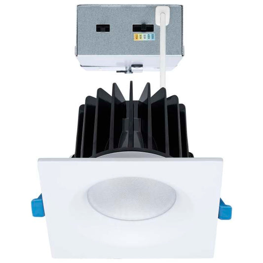 Satco S11673 24WLED/DW/DNL3/FS/SQ/DD/WH 16/20/24 Watt LED Remote Driver Downlight 27K/30K/35K/40K/50K CCT Field Selectable Square White Finish Dual Dimming 120-277 Volt