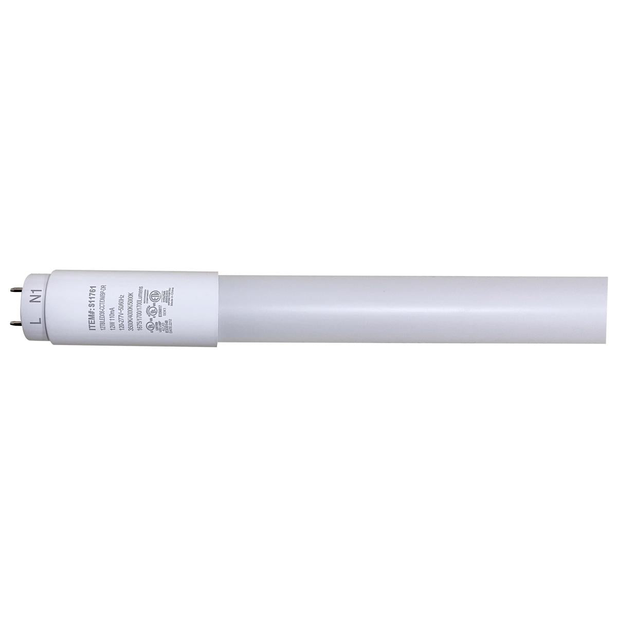 Satco S11764 9 Watt 2 Foot LED T8 CCT Selectable Type B Ballast Bypass G13 Base 120-277 Volt