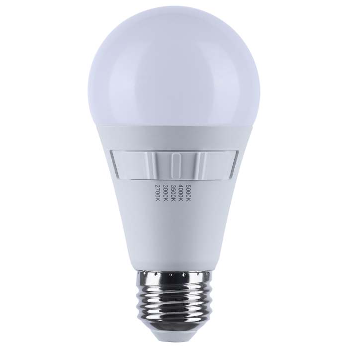 Satco S11772R1 12A19L/9CCT5/E26/PWHF 12 Watt A19 LED 27K/3K/35K/4K/5K CCT Selectable Medium Base White Finish 120 Volt