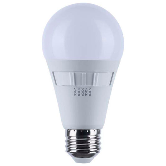 Satco S11772R1 12A19L/9CCT5/E26/PWHF 12 Watt A19 LED 27K/3K/35K/4K/5K CCT Selectable Medium Base White Finish 120 Volt