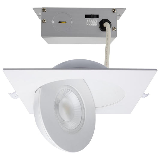 Satco S11861 15 Watt CCT Selectable LED Direct Wire Downlight Gimbaled 6 Inch Square Remote Driver White