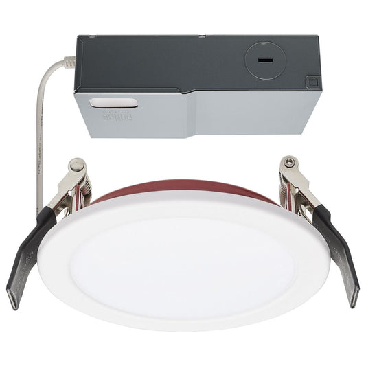 Satco S11864 10 Watt LED Fire Rated 4 Inch Direct Wire Downlight Round Shape White Finish CCT Selectable 120 Volts Dimmable
