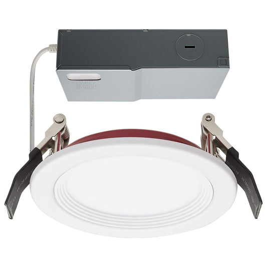 Satco S11865 10 Watt LED Fire Rated 4 Inch Direct Wire Downlight Round Shape White Finish CCT Selectable 120 Volts Dimmable Remote Driver