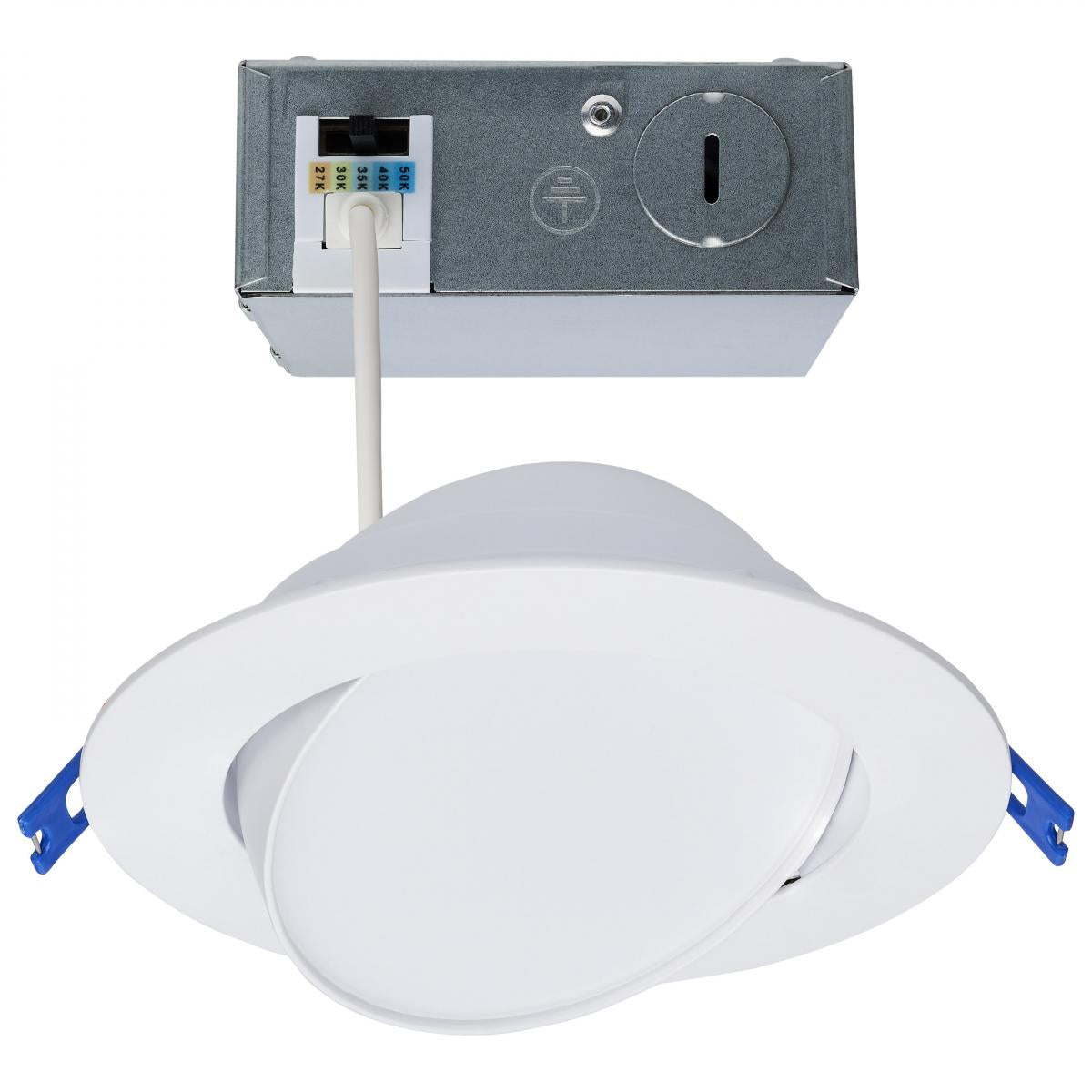Satco S11879 14 Watt 6" Directional Low-Profile Downlight CCT Selectable 120 Volt White Finish