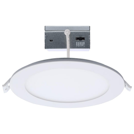 Satco S11681 11WLED/DW/6/CCT/RND/FL/RD 11 Watt LED Direct Wire Performer Series Downlight Remote Driver 6 Inch 27K/3K/35K/4K/5K Round Flat Face White Finish