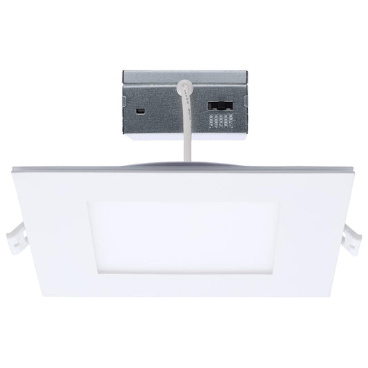 Satco S11889 12WLED/DW/6/CCT-SEL/SQ/RD/NL 12 Watt LED Direct Wire Downlight with Night Light 6 Inch Remote Drive CCT  Dimmable Square White Finish